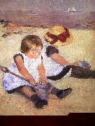 Mary Cassatt Children Playing on the Beach Sweden oil painting artist